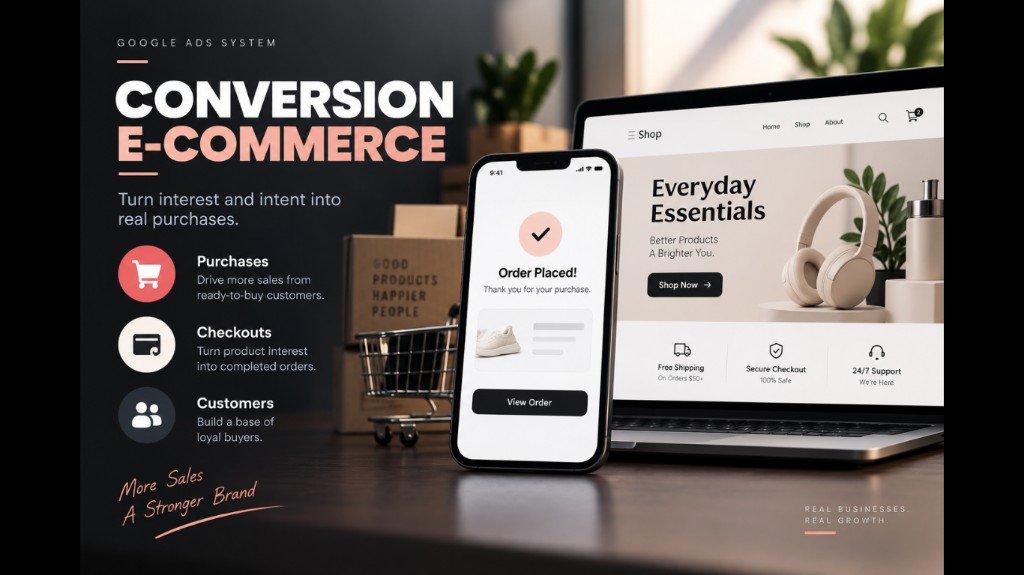 Conversion E-commerce — purchases, checkouts, customers